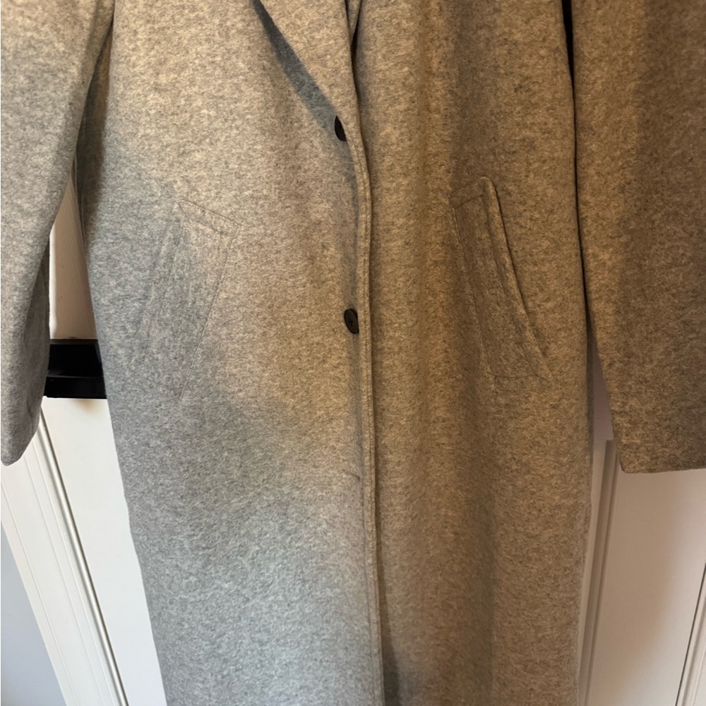 NWT! Z Supply Grey Long Wool-Blend Trench Coat - Picture 4 of 4
